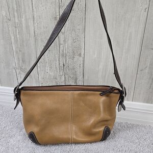 Y2k Tignanello Cognac Brown Leather Shoulder Bag Boho Indie Tan Purse Fairy